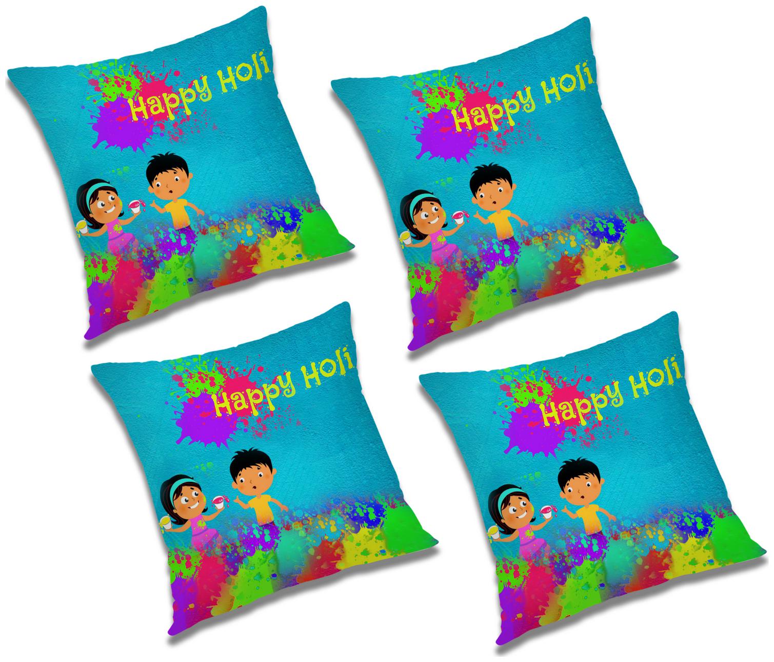 

RADANYA Printed Polyester Blue Cushion Cover ( Large Pack of 4 )