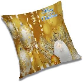 RADANYA Printed Polyester Gold Cushion Cover ( Small , Pack of 1 )