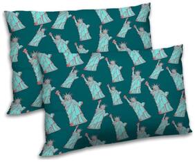 RADANYA Polyester Printed Pillow Covers ( Pack of 2 , Green )