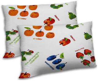 RADANYA Polyester Printed Pillow Covers ( Pack of 2 , White )