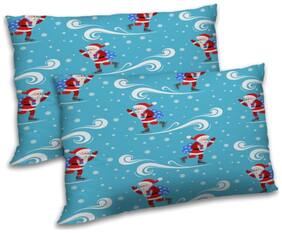 RADANYA Polyester Printed Pillow Covers ( Pack of 2 , Blue )