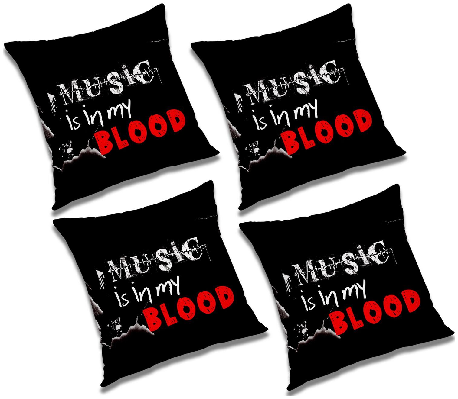 

RADANYA Printed Polyester Black Cushion Cover ( Small Pack of 4 )