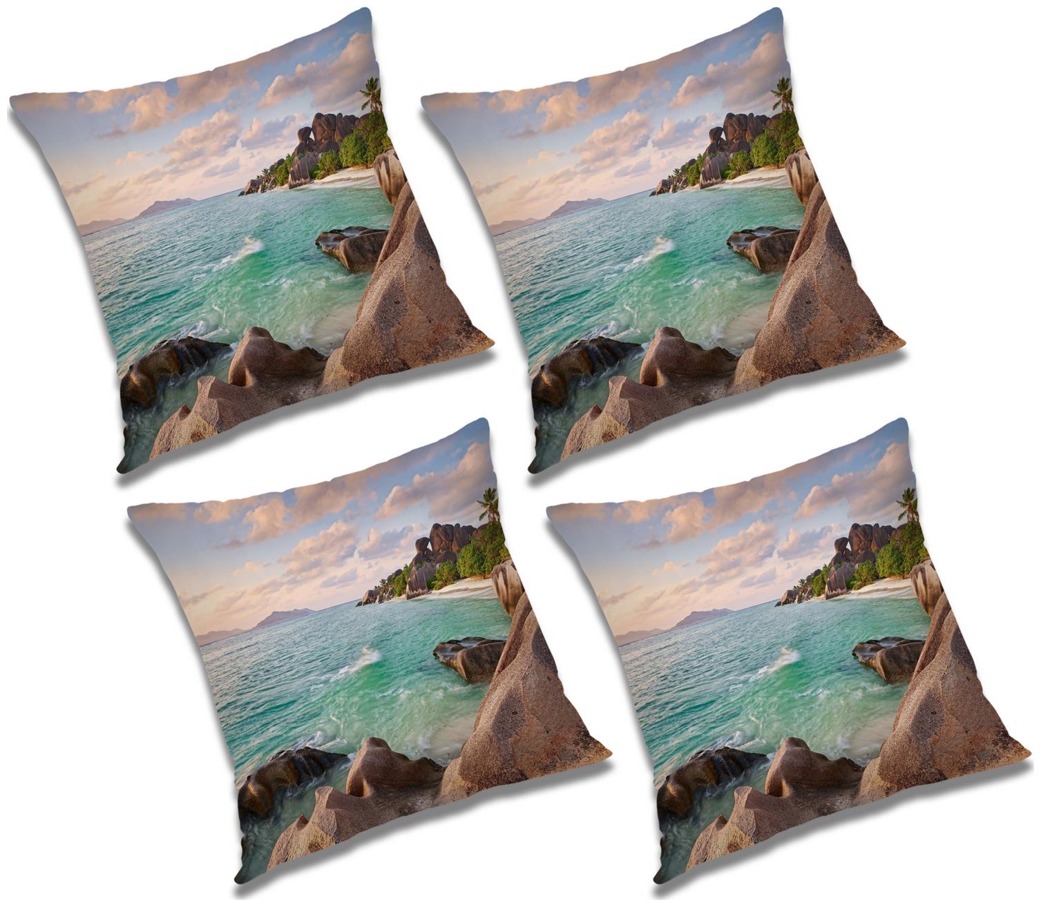 

RADANYA Printed Cushion Cover with Filler (Set of 4) 16x16 inch