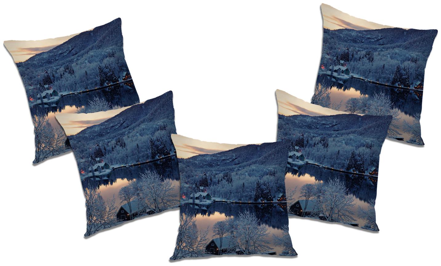 

RADANYA Printed Cushion Cover with Filler (Set of 5) 24x24 inch
