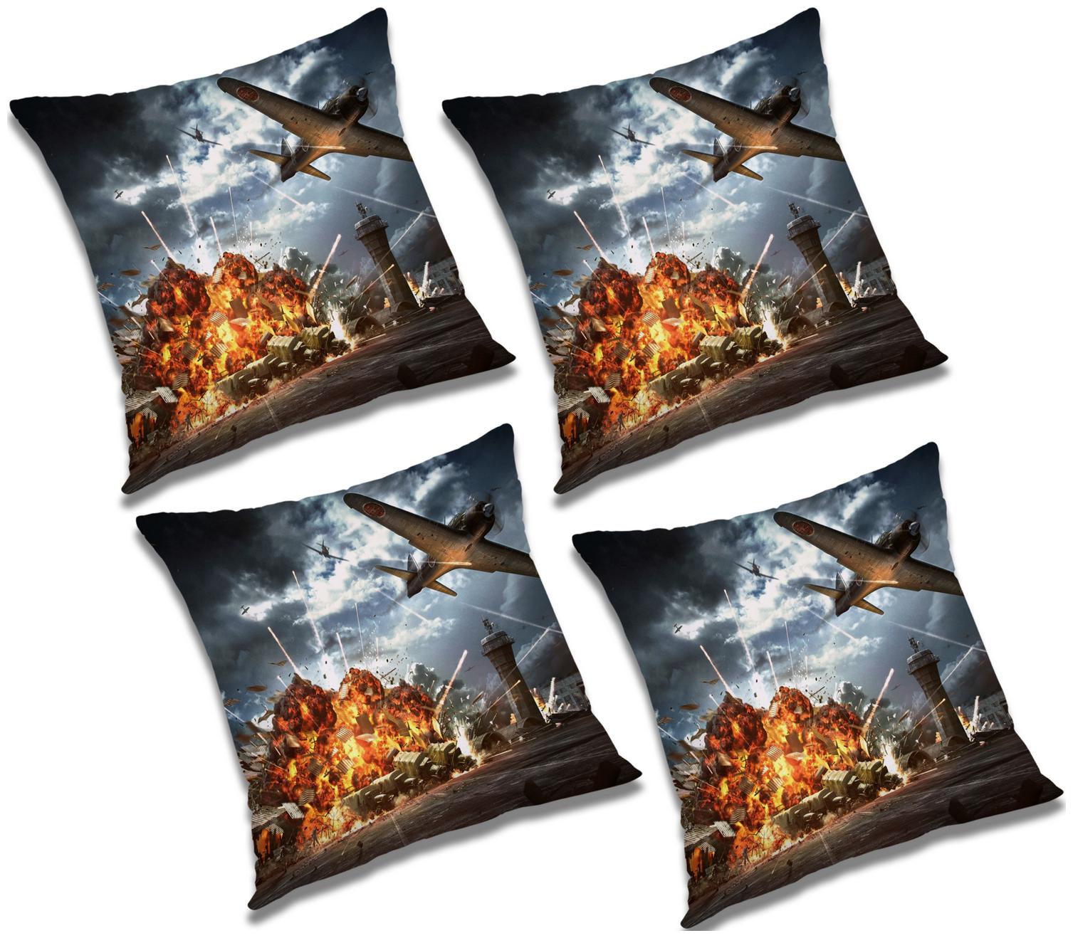 

RADANYA Printed Cushion Cover with Filler (Set of 4) 18x18 inch