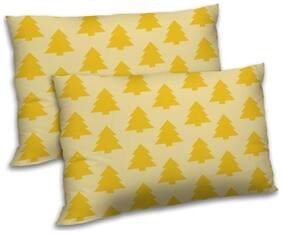 RADANYA Polyester Abstract Pillow Covers ( Pack of 2 , Beige )