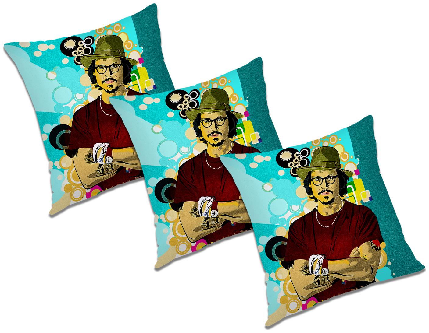 

RADANYA Printed Polyester Blue Cushion Cover ( Extra large Pack of 3 )