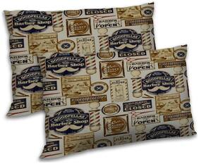 RADANYA Polyester Printed Pillow Covers ( Pack of 2 , Beige )