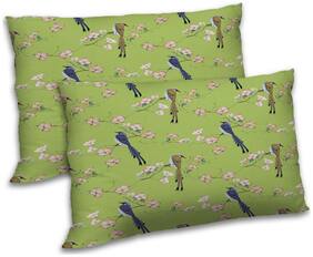 RADANYA Polyester Printed Pillow Covers ( Pack of 2 , Green )