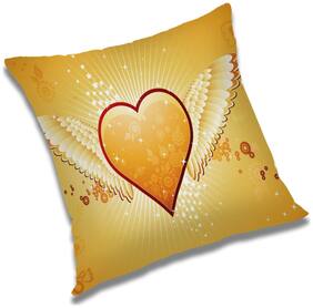RADANYA Printed Polyester Gold Cushion Cover ( Small , Pack of 1 )