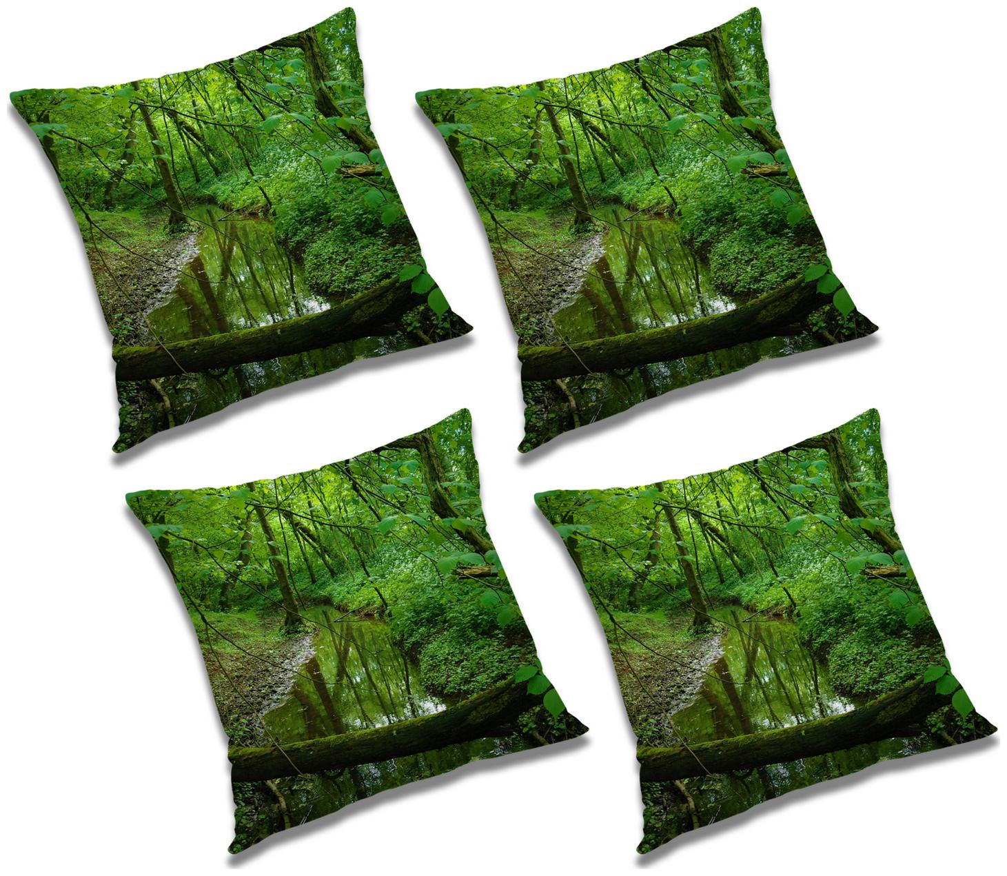 

RADANYA Printed Cushion Cover with Filler (Set of 4) 16x16 inch