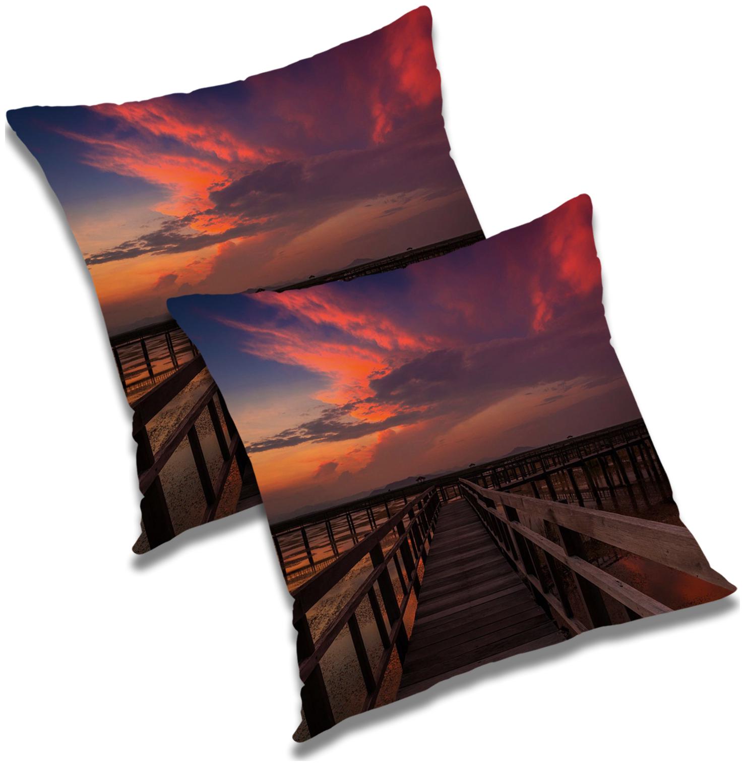

RADANYA Printed Cushion Cover with Filler Set 16x16 inch