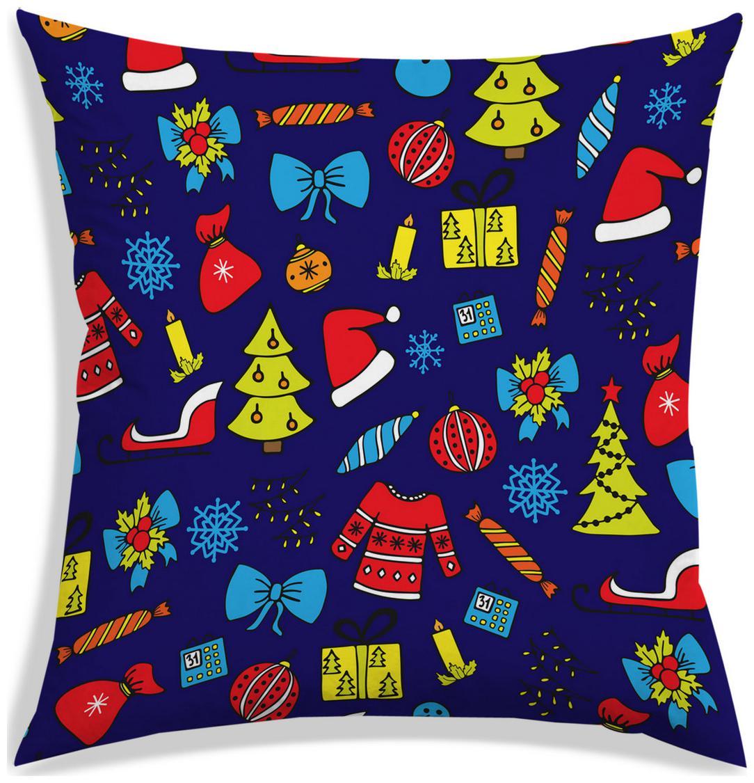 

RADANYA Printed Polyester Blue Cushion Cover ( Large Pack of 1 )