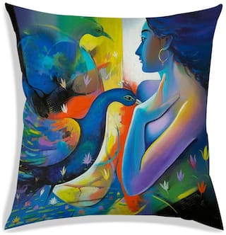 RADANYA Printed Cushion Cover 24x24 inch