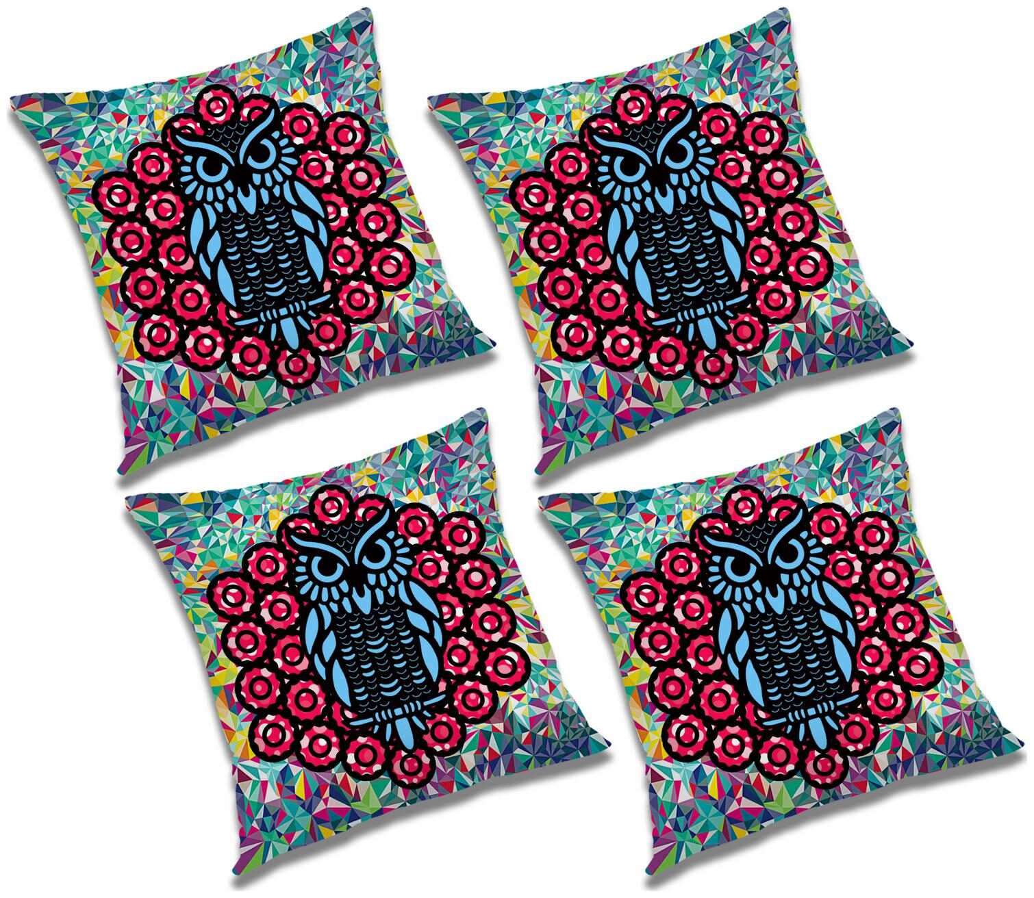 

RADANYA Printed Cushion Cover with Filler (Set of 4) 12X12 inch