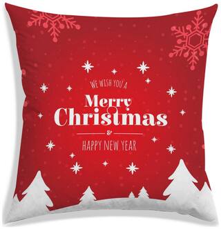 RADANYA Printed Polyester Red Cushion Cover ( Small , Pack of 1 )