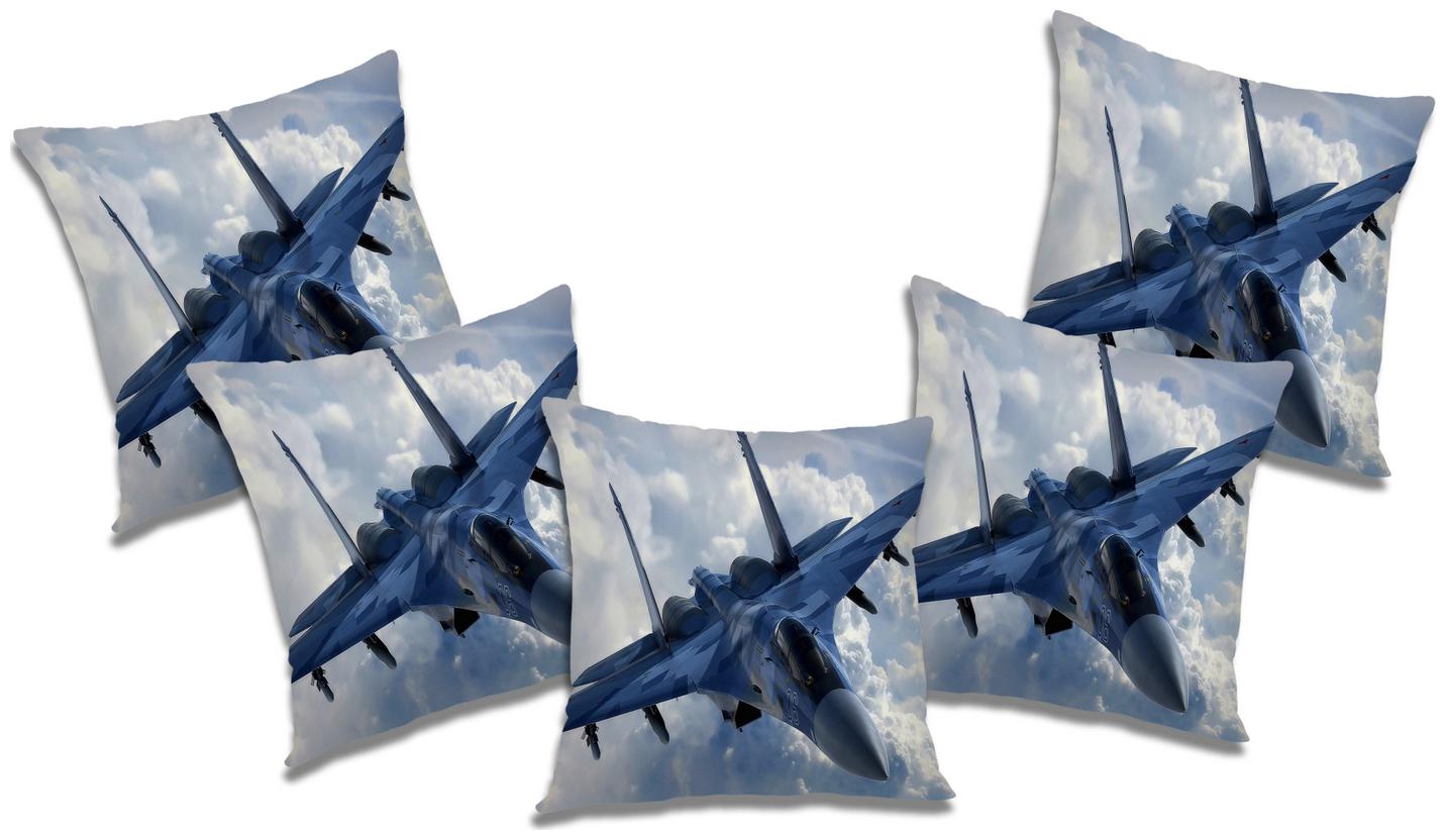 

RADANYA Printed Cushion Cover with Filler (Set of 5) 24x24 inch