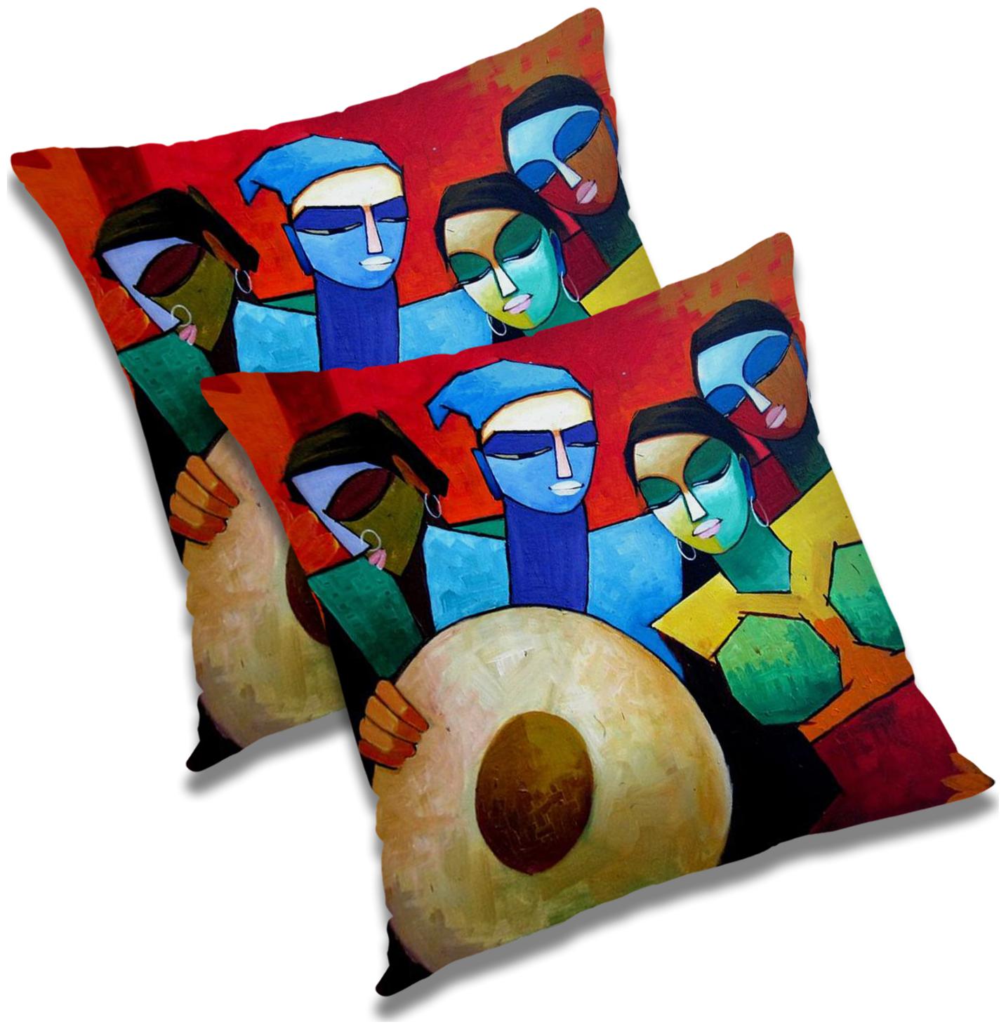 

RADANYA Printed Cushion Cover with Filler 16x16 inch