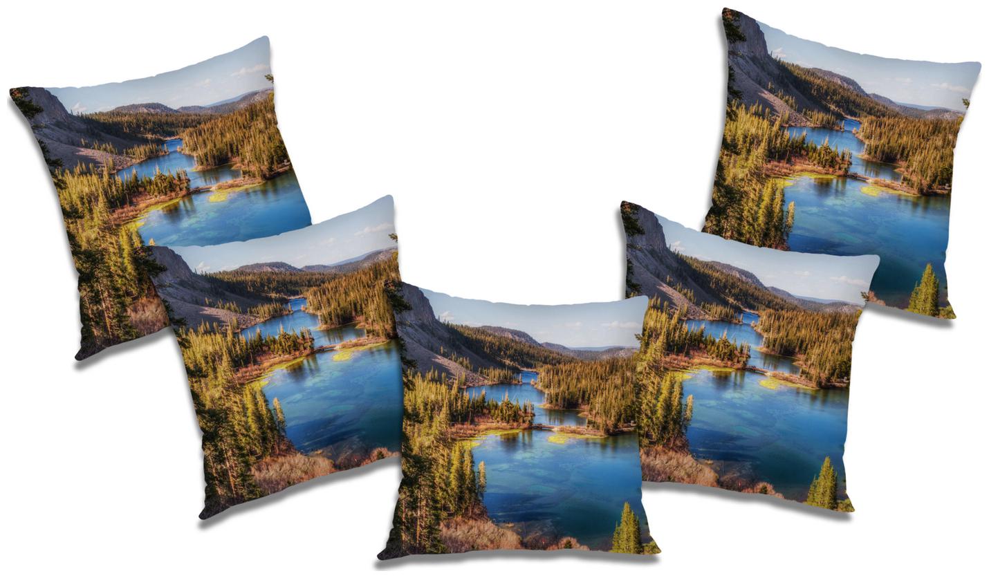 

RADANYA Printed Cushion Cover with Filler (Set of 5) 16x16 inch