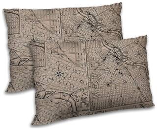 RADANYA Polyester Printed Pillow Covers ( Pack of 2 , Beige )