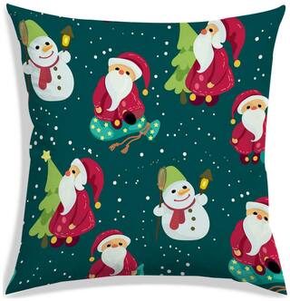RADANYA Printed Polyester Green Cushion Cover ( Large , Pack of 1 )