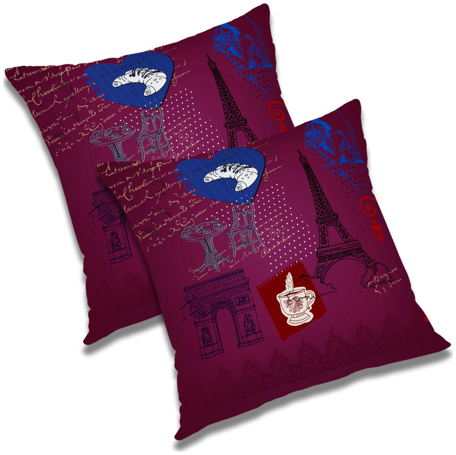 

RADANYA Printed Polyester Purple Cushion Cover ( Extra large Pack of 2 )