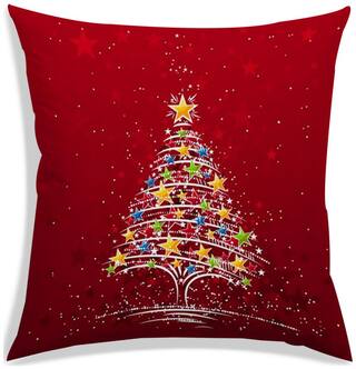 RADANYA Printed Polyester Red Cushion Cover ( Regular , Pack of 1 )
