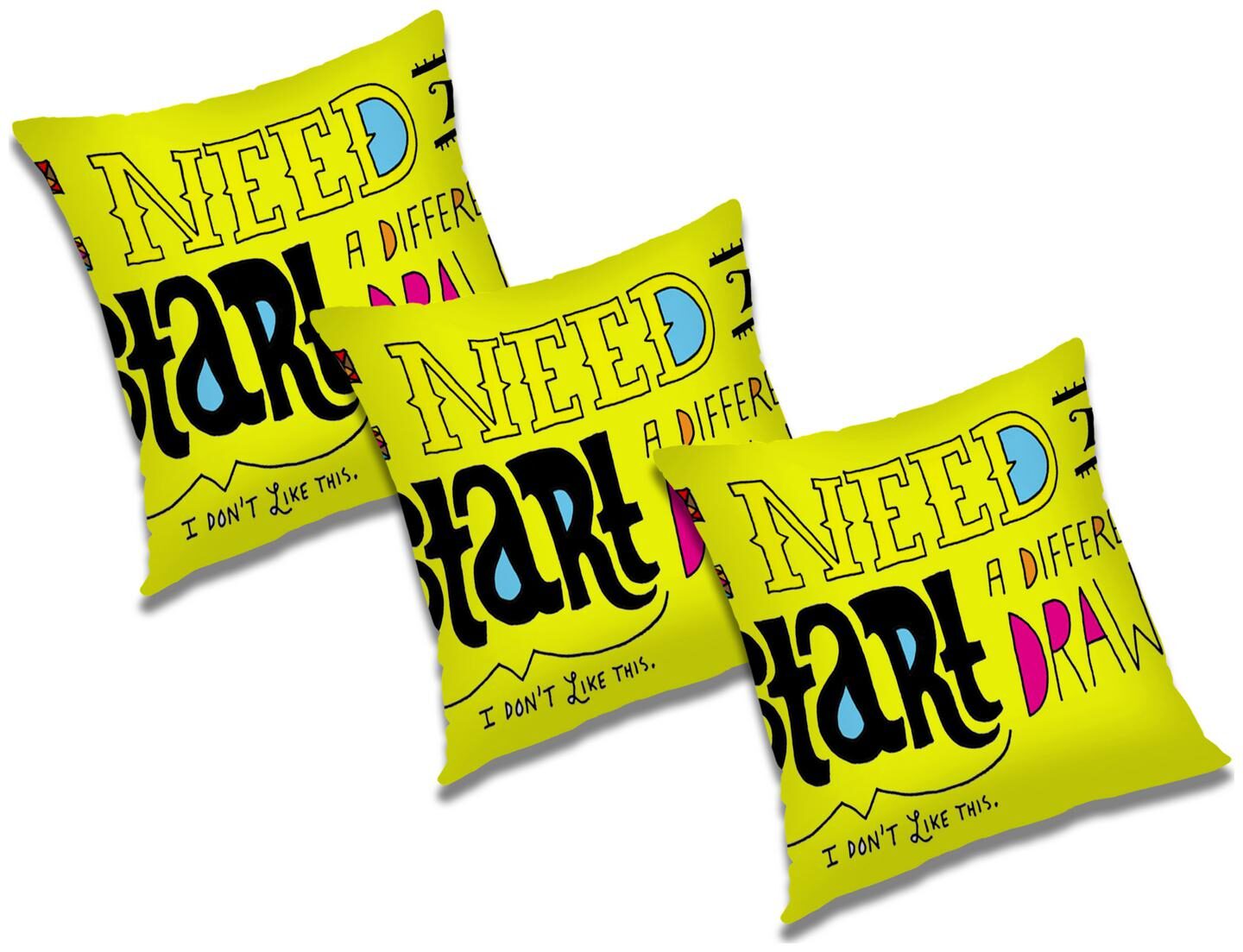 

RADANYA Printed Polyester Yellow Cushion Cover ( Extra large Pack of 3 )