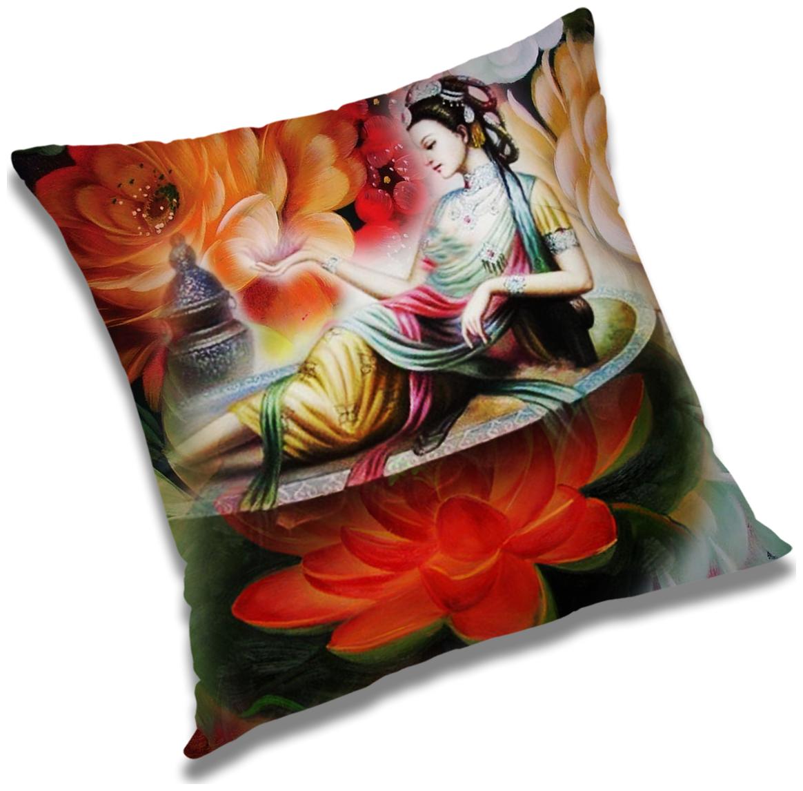 

RADANYA Printed Cushion Cover with Filler Set 12X12 inch