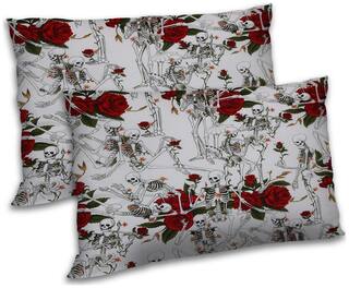 RADANYA Polyester Printed Pillow Covers ( Pack of 2 , White )