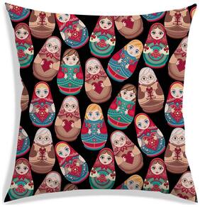 RADANYA Printed Polyester Black Cushion Cover ( Regular , Pack of 1 )