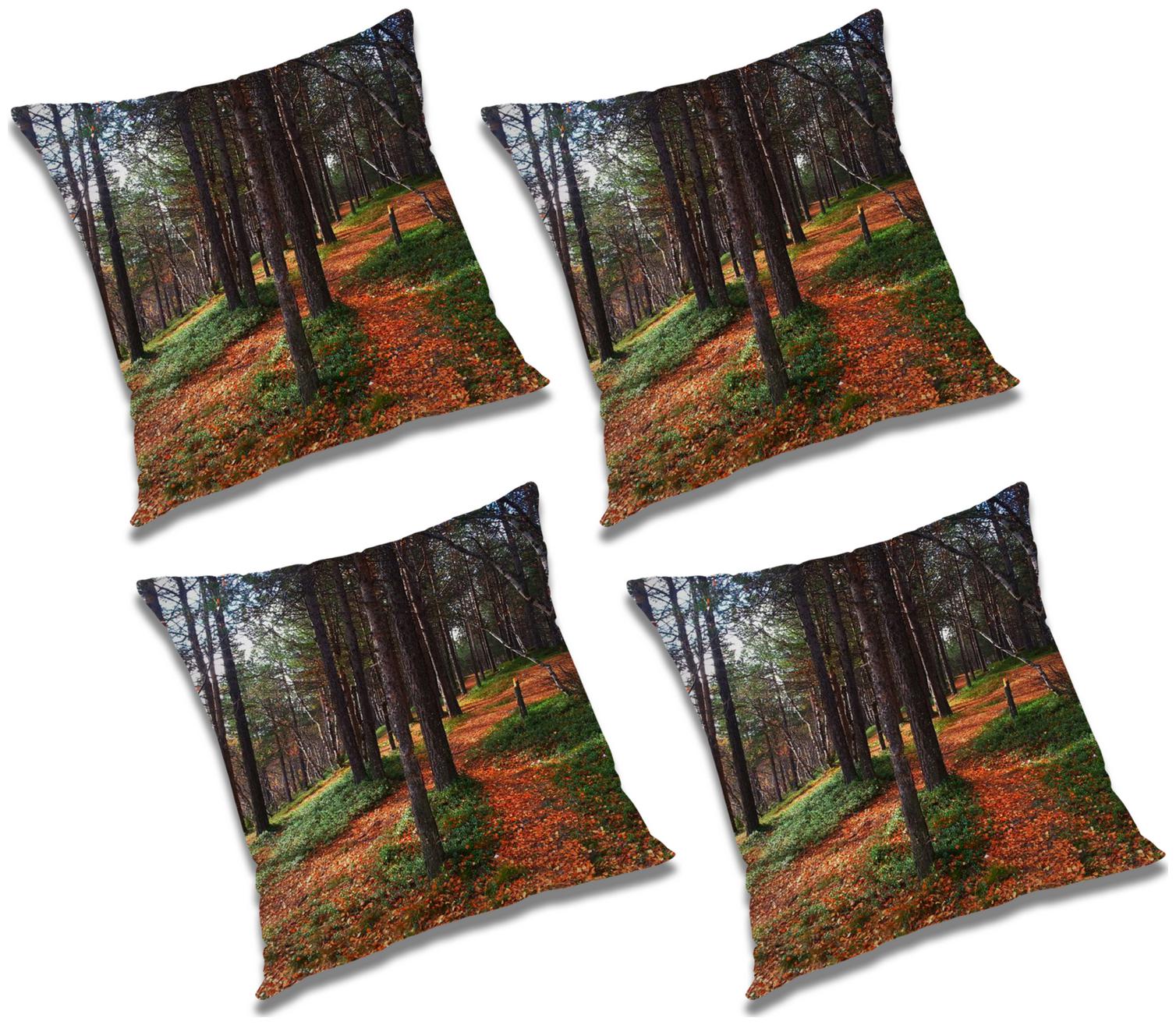 

RADANYA Printed Cushion Cover with Filler (Set of 4) 18x18 inch