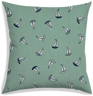 RADANYA Printed Polyester Green Cushion Cover ( Large , Pack of 1 )