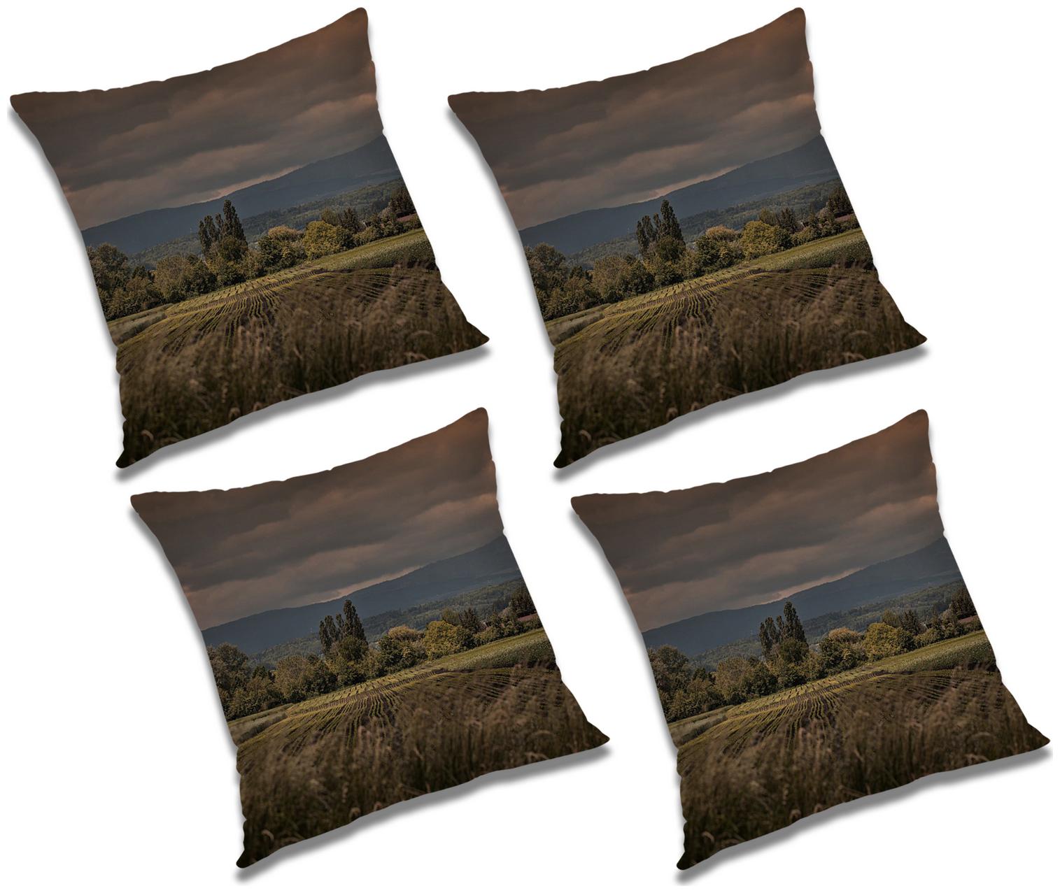 

RADANYA Printed Cushion Cover with Filler (Set of 4) 16x16 inch