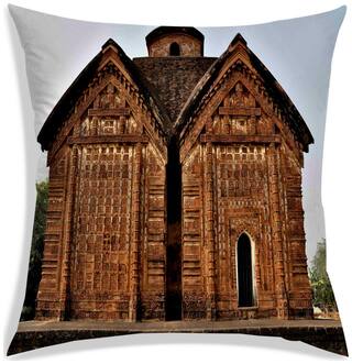 RADANYA Printed Polyester Brown Cushion Cover ( Extra large , Pack of 1 )