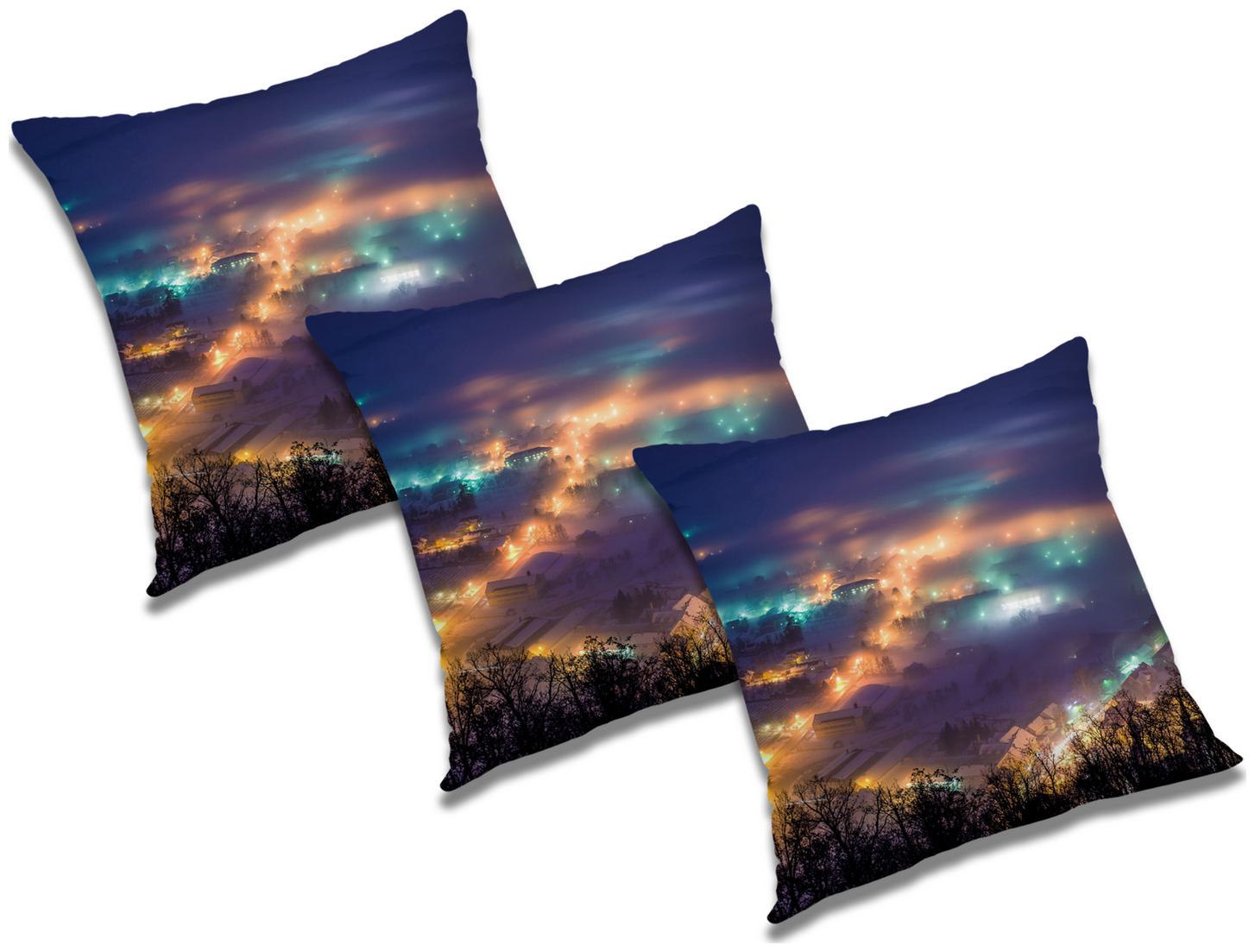 

RADANYA Printed Cushion Cover with Filler (Set of 3) 16x16 inch