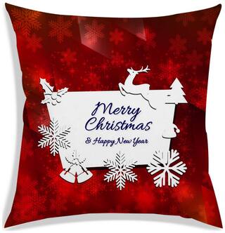 RADANYA Printed Polyester Red Cushion Cover ( Regular , Pack of 1 )