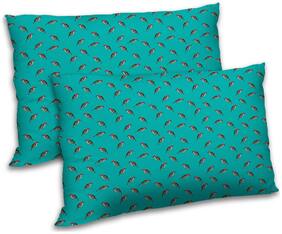 RADANYA Polyester Printed Pillow Covers ( Pack of 2 , Green )