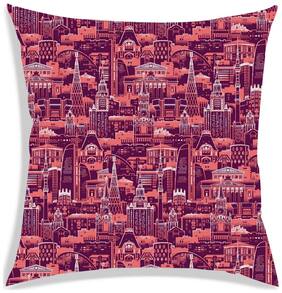 RADANYA Printed Polyester Orange Cushion Cover ( Small , Pack of 1 )