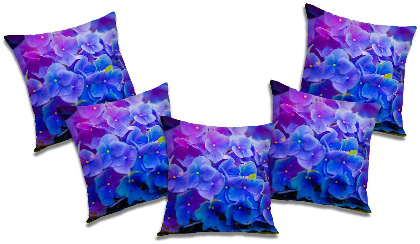 

RADANYA Printed Polyester Blue Cushion Cover ( Extra large Pack of 5 )