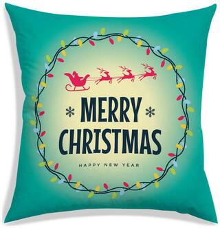 RADANYA Printed Polyester Green Cushion Cover ( Large , Pack of 1 )