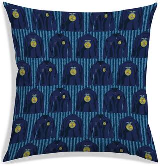 RADANYA Printed Polyester Blue Cushion Cover ( Regular , Pack of 1 )