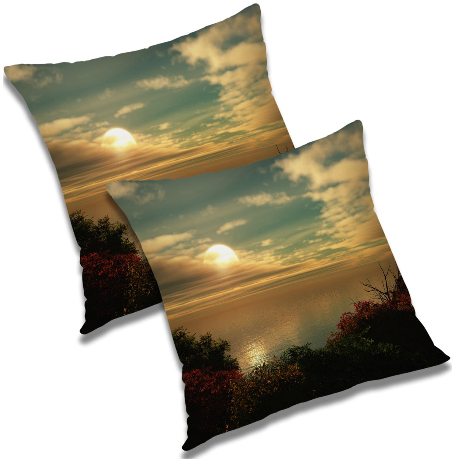 

RADANYA Printed Cushion Cover with Filler Set 12X12 inch