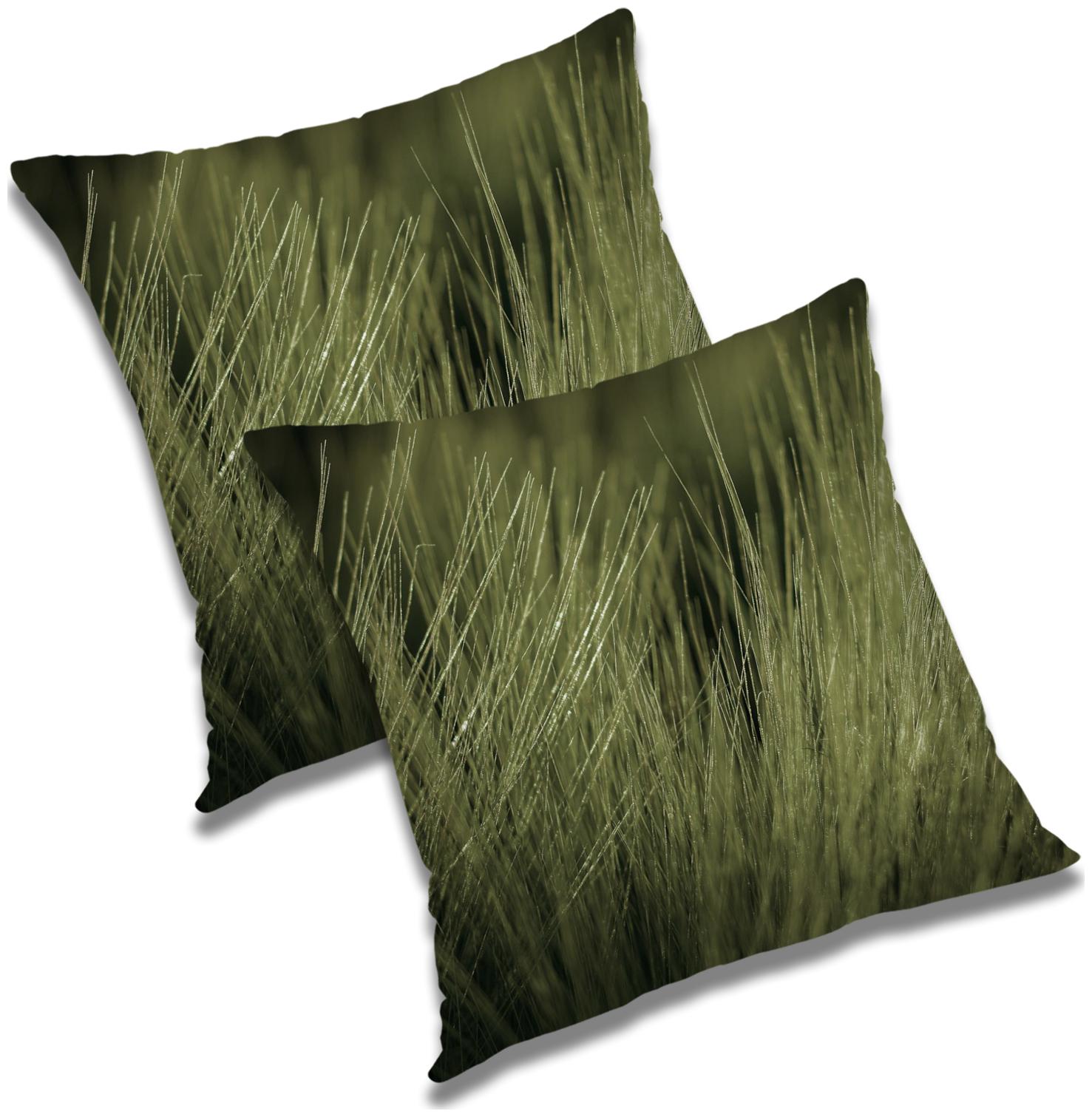 

RADANYA Printed Polyester Green Cushion Cover ( Extra large Pack of 2 )