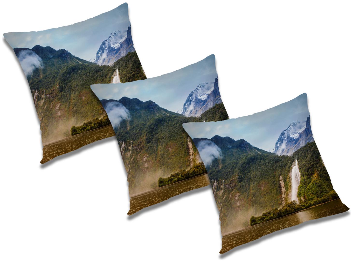 

RADANYA Printed Cushion Cover with Filler (Set of 3) 18x18 inch