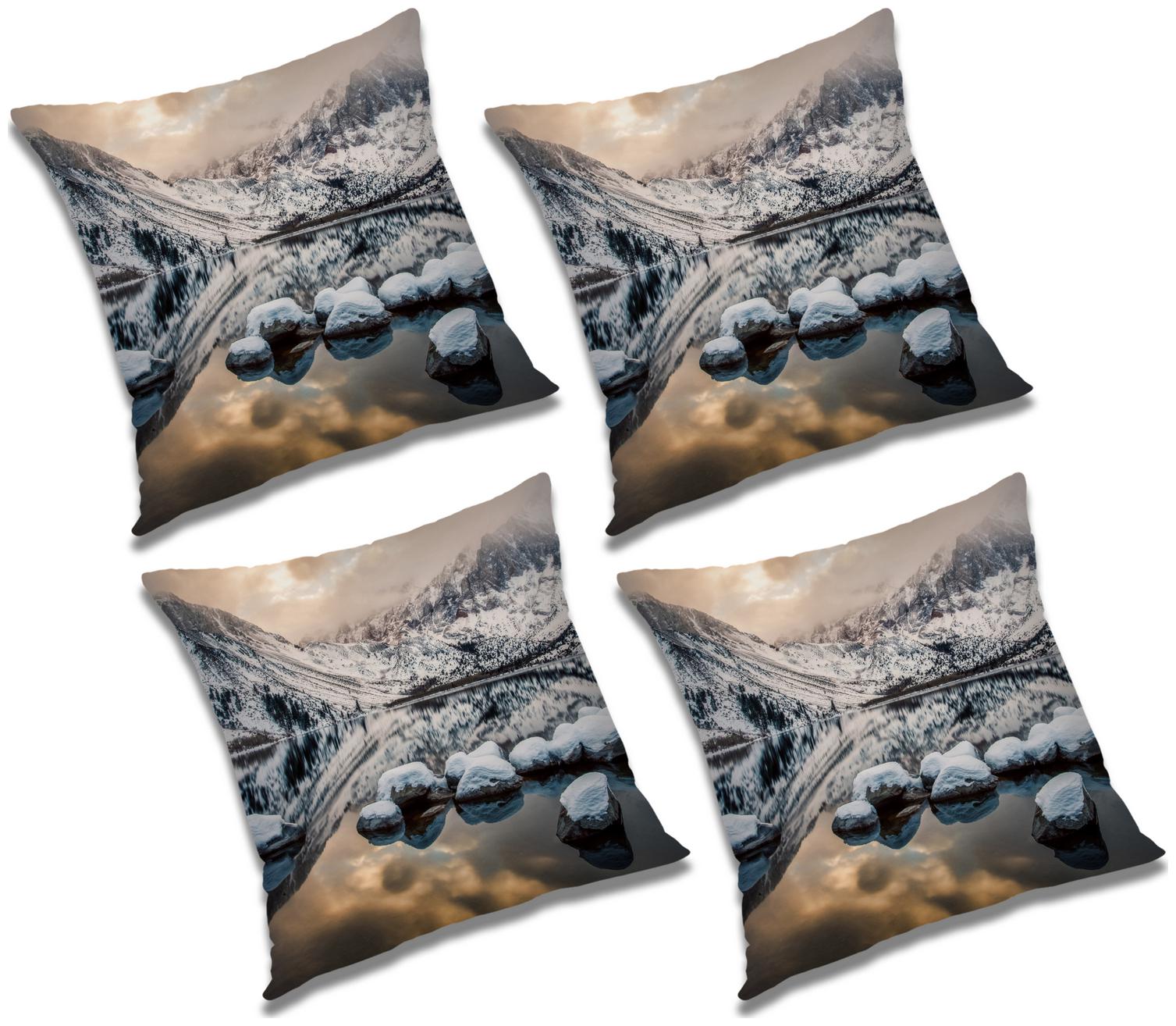 

RADANYA Printed Cushion Cover with Filler (Set of 4) 18x18 inch