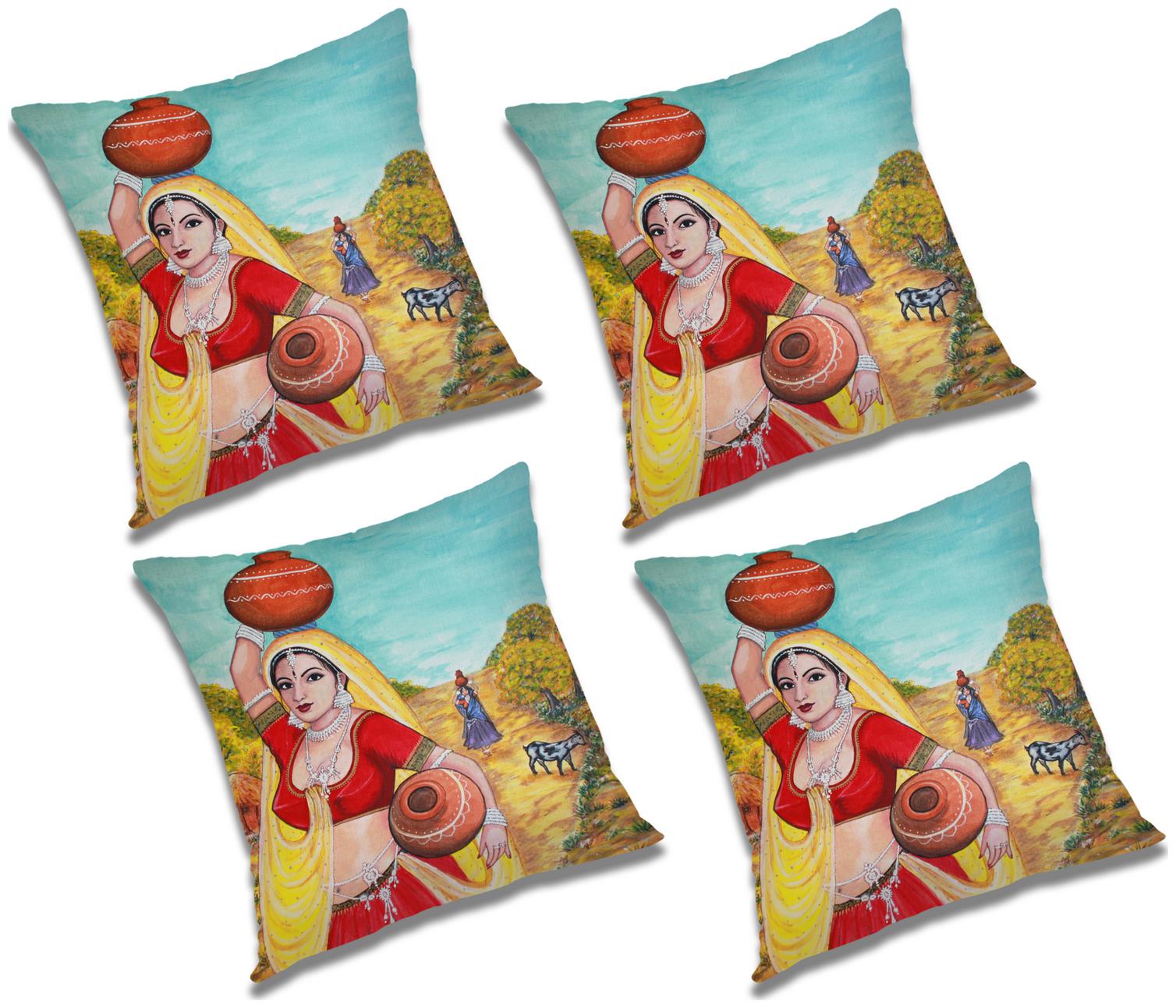 

RADANYA Printed Cushion Cover (Set of 4) 24x24 inch