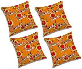 RADANYA Printed Cushion Cover with Filler (Set of 4) 16x16 inch