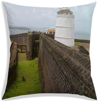 RADANYA Printed Polyester Brown Cushion Cover ( Large , Pack of 1 )