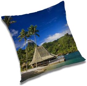 RADANYA Printed Cushion Cover with Filler Set 16x16 inch